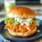 Slow Cooker Buffalo Chicken Sandwiches