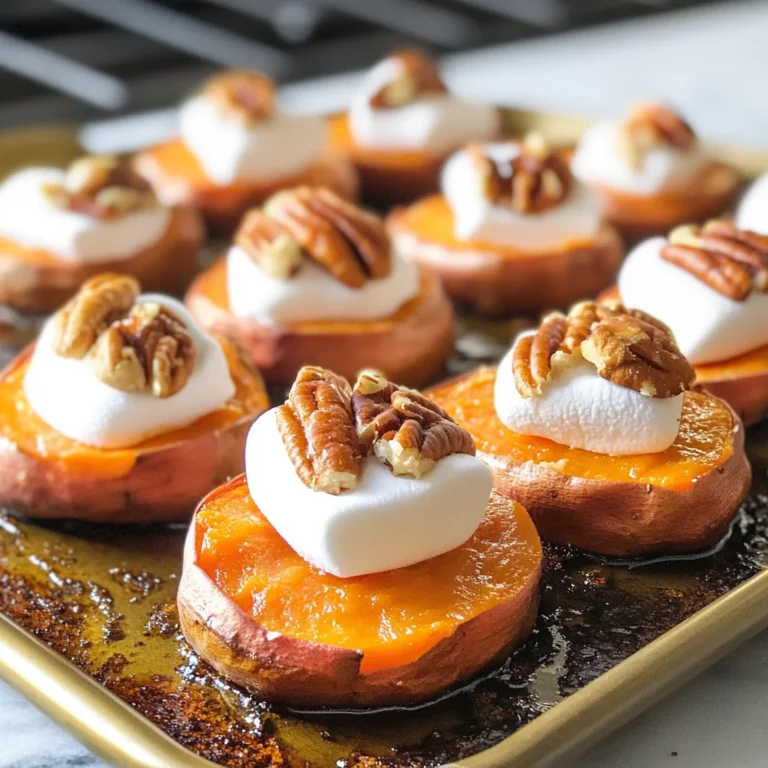 Sweet Potato Bites with Marshmallow and Pecans