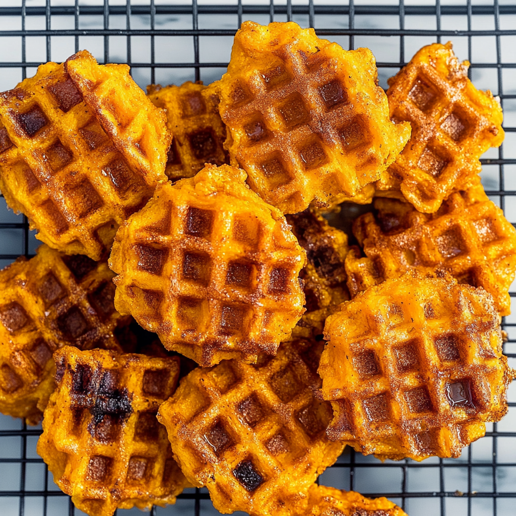 3 Ingredient Cheesy Sweet Potato Waffes