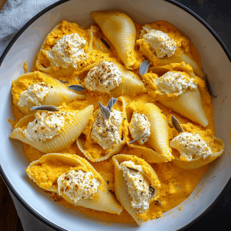Creamy Pumpkin Ricotta Stuffed Shells