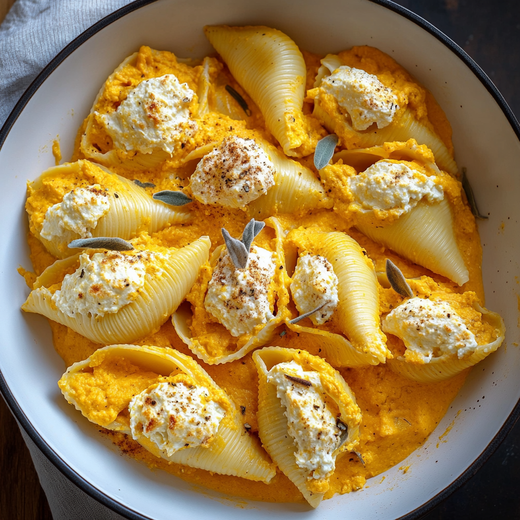 Creamy Pumpkin Ricotta Stuffed Shells
