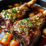 Braised Lamb Shanks in Red Wine and Herb Sauce