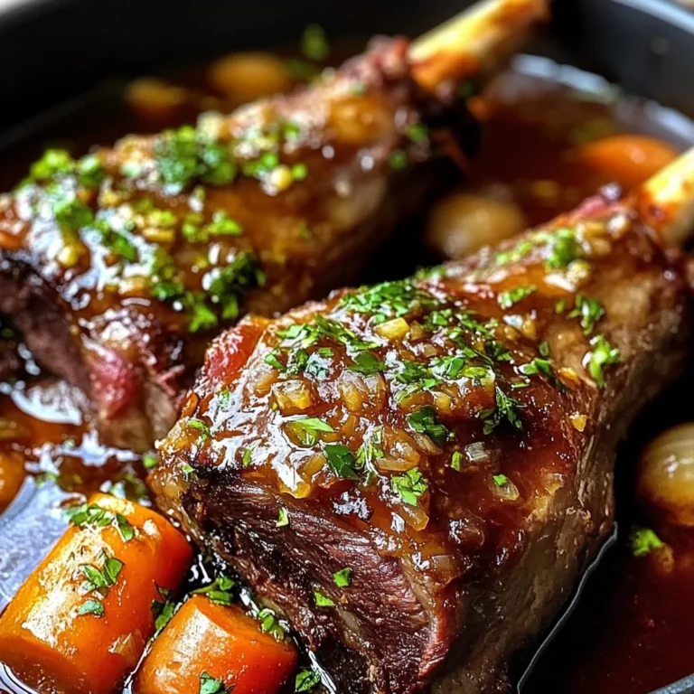 Braised Lamb Shanks in Red Wine and Herb Sauce