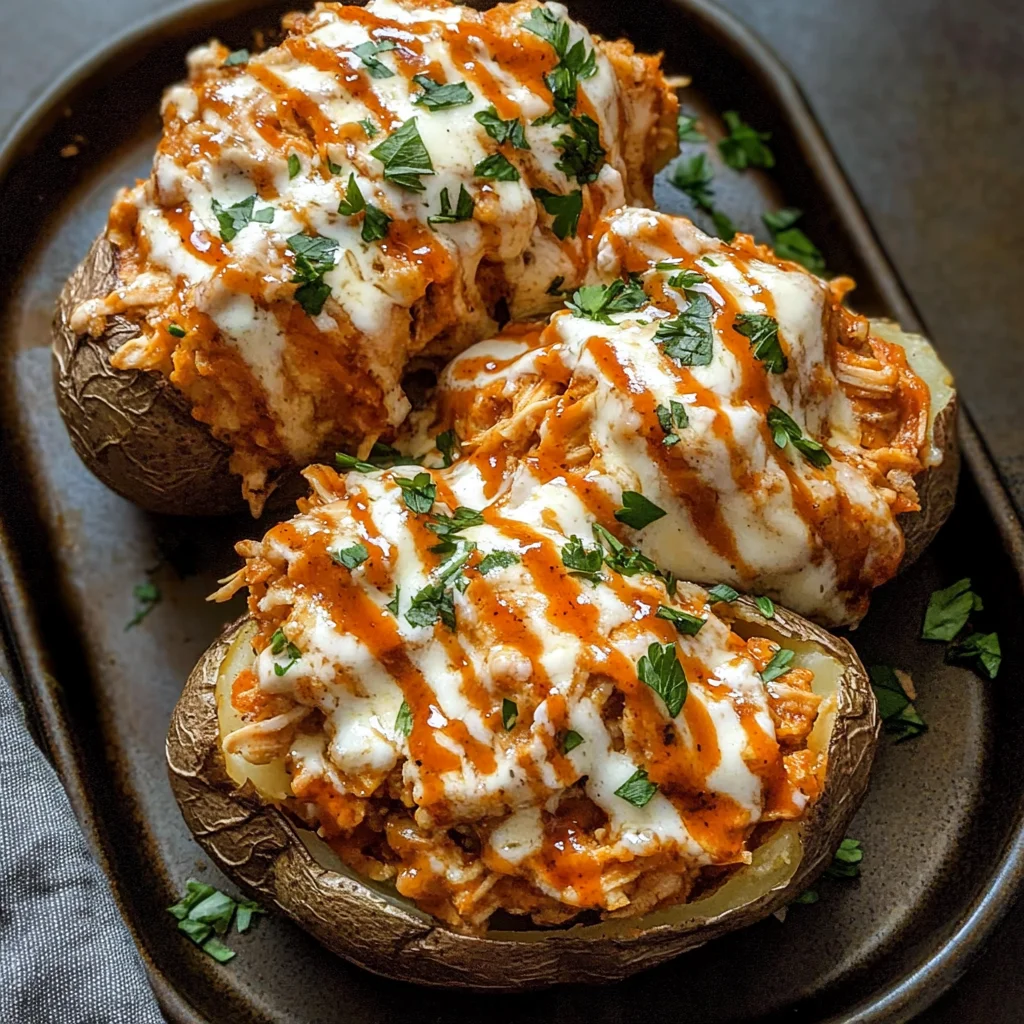 Buffalo Chicken Twice Baked Potatoes