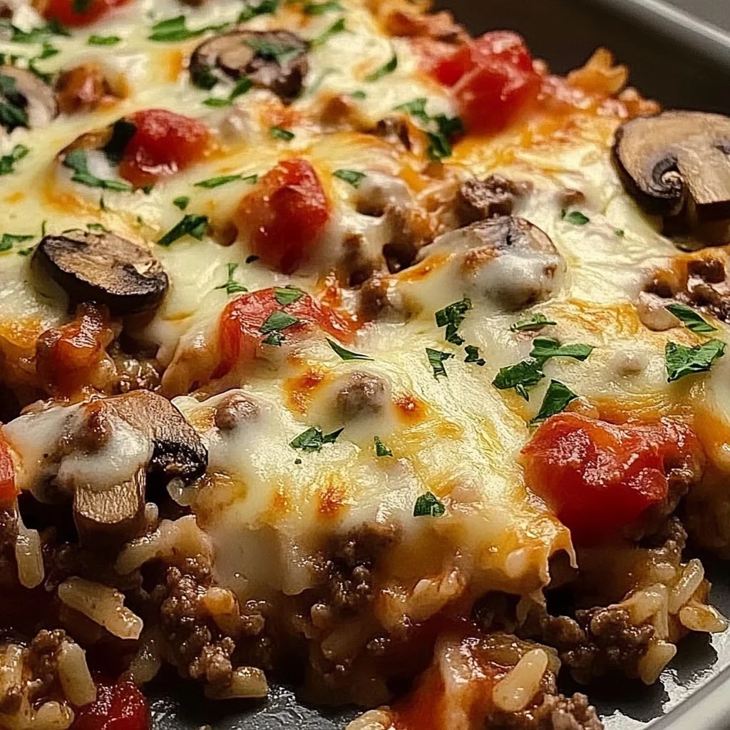 Cheesy Hamburger Rice Casserole