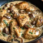 Creamy Garlic Mushroom Chicken Skillet