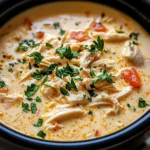 Crock Pot Creamy Chicken Parmesan Soup