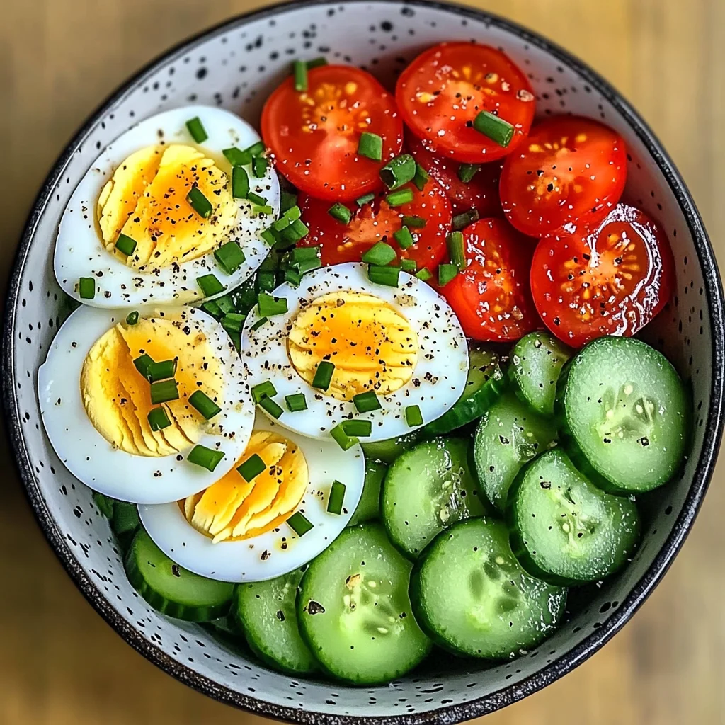 Egg, Cucumber & Tomato Salad Bowl