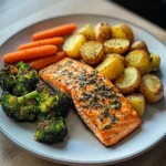 Garlic Salmon with Herbed Potatoes, Carrots & Broccoli