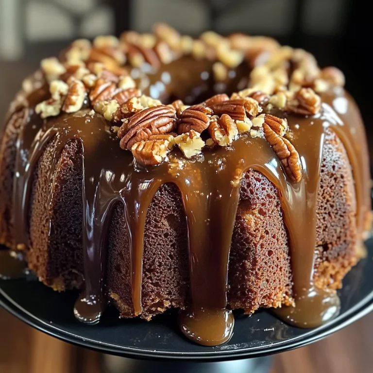 German Chocolate Bundt Cake with Caramel Pecan Topping