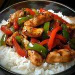 Spicy Pepper Chicken Stir-Fry with Rice